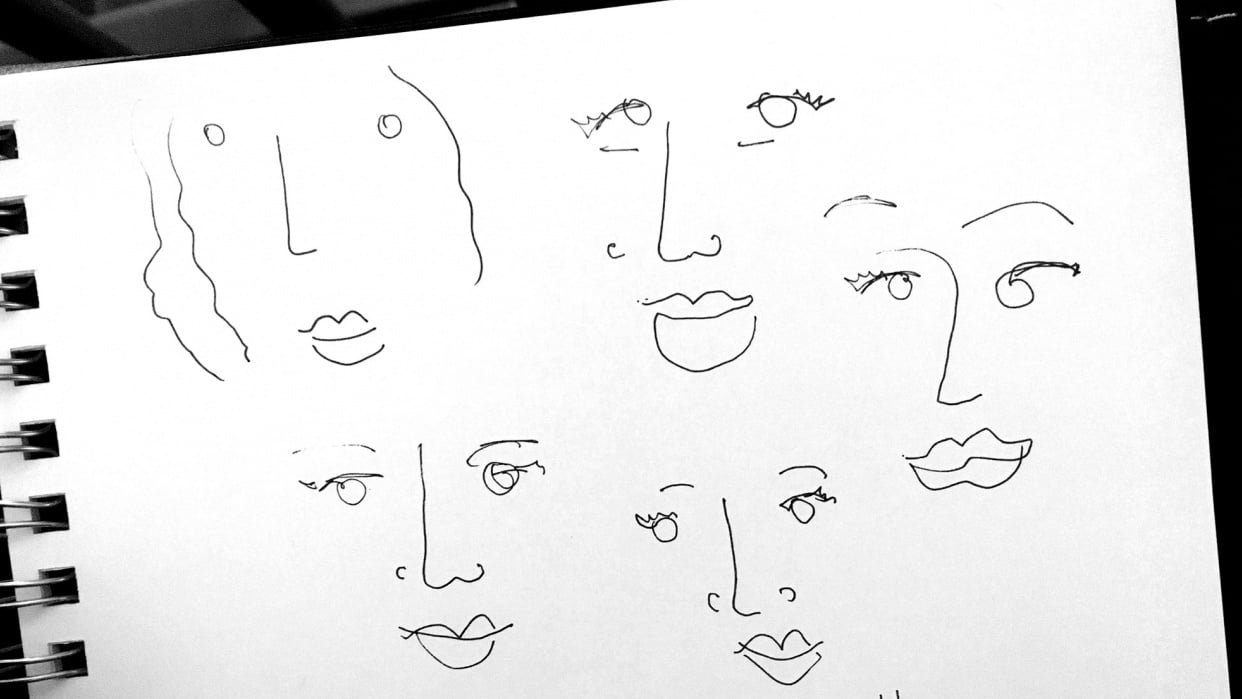 Selfie sketches - student project