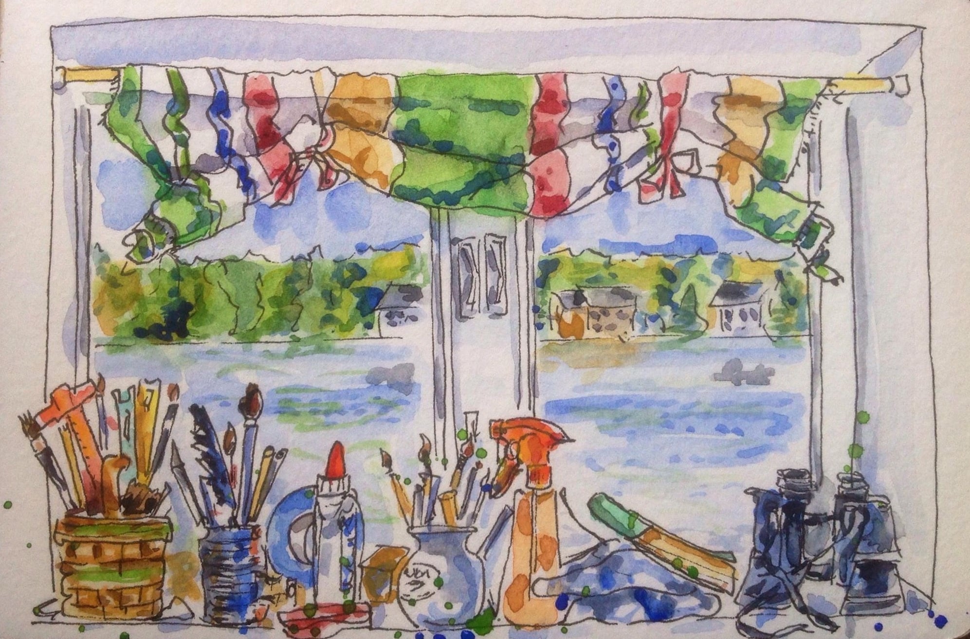 Here or there. Sketching wherever you go! - student project