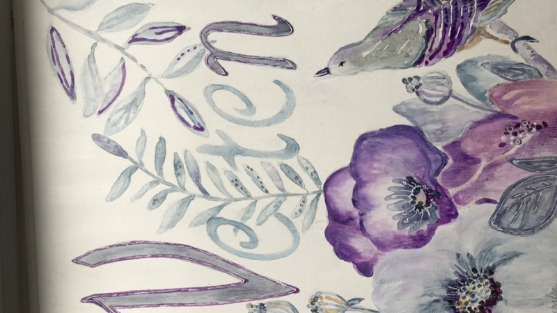 Flowers & Bird Name Plaque