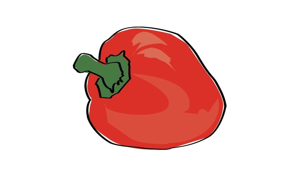 Red Bell Pepper Drawing - student project