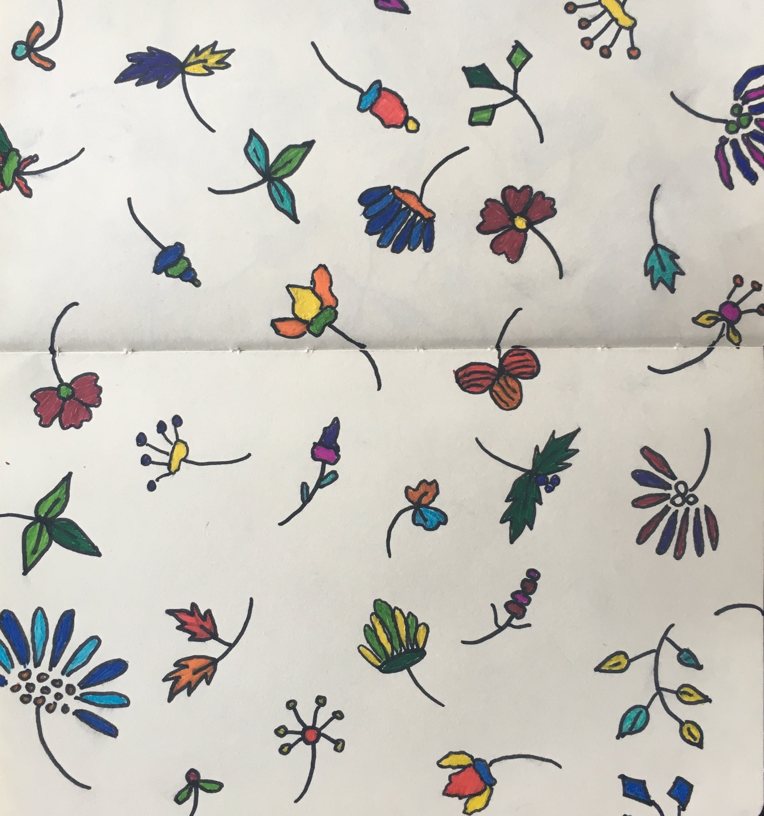 Floral Sketchbook Page - student project