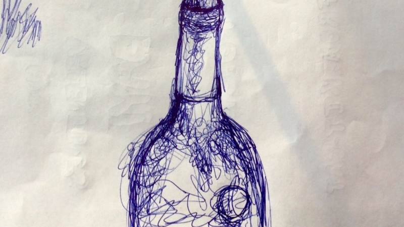 Scribble wine bottle