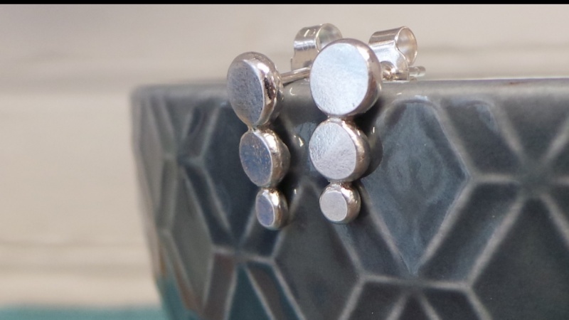 Rustic Hammered Stud Earrings