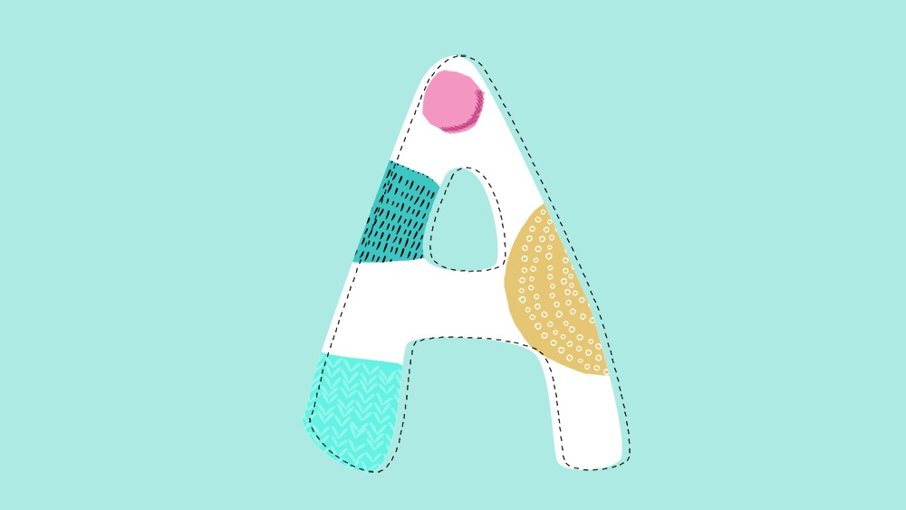 Whimsical drawing - the letter A