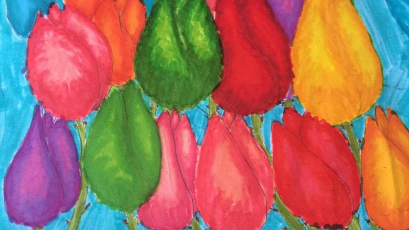 tulips by Emily, age 7