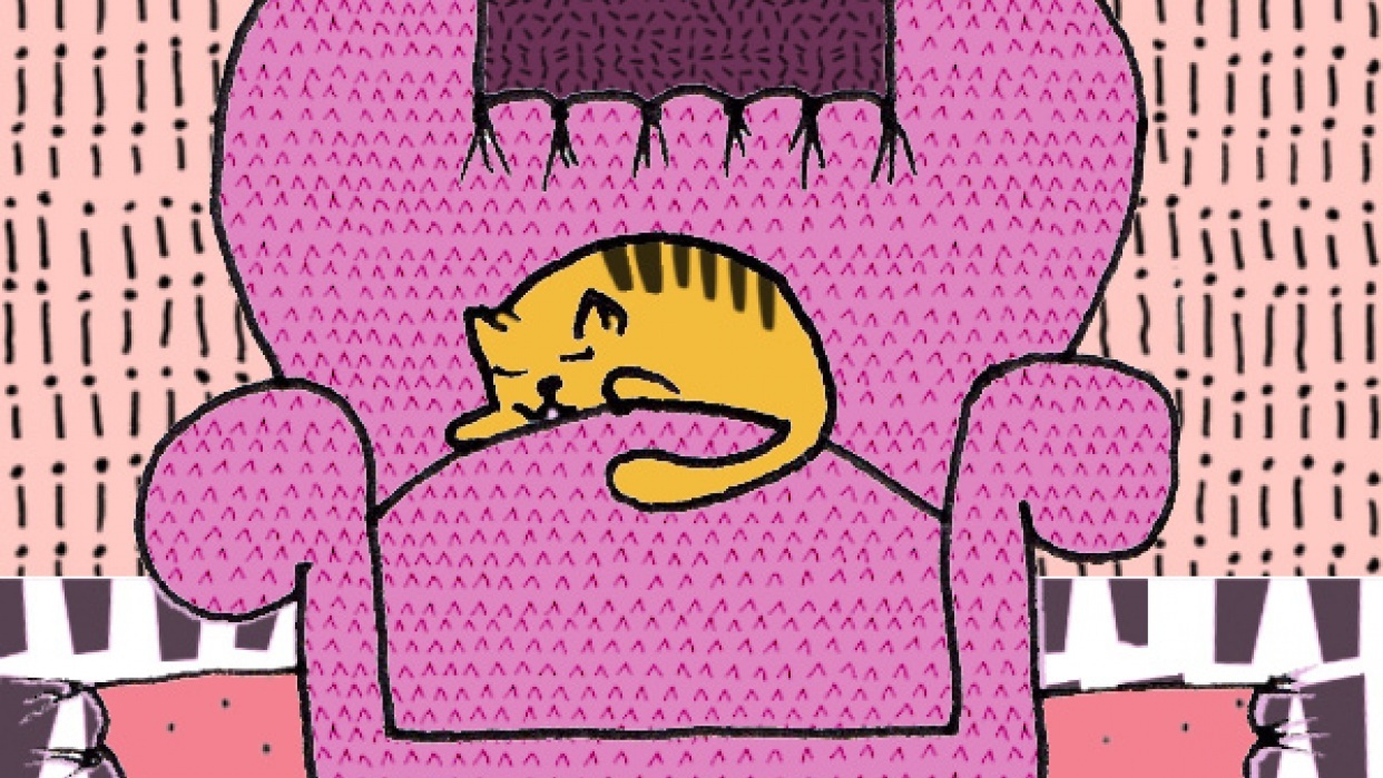 Colorful Cat on a Couch - student project