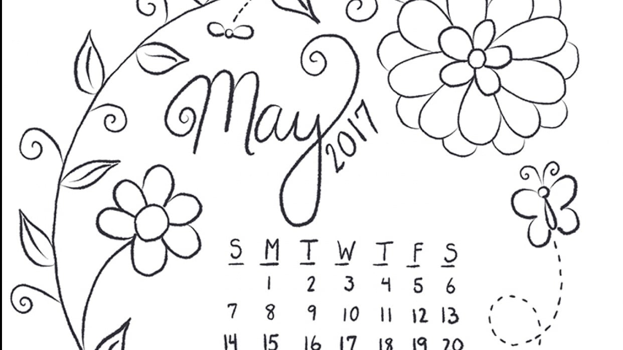 May line art calendar in Procreate - student project