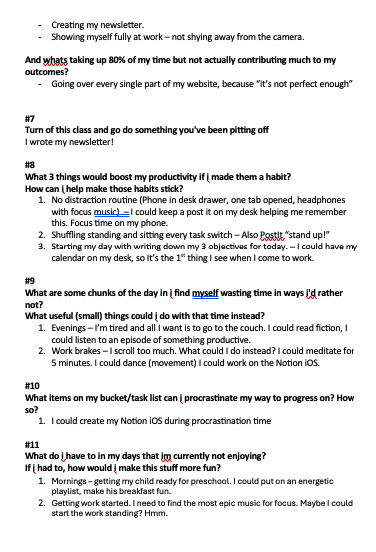 Answers to the questions