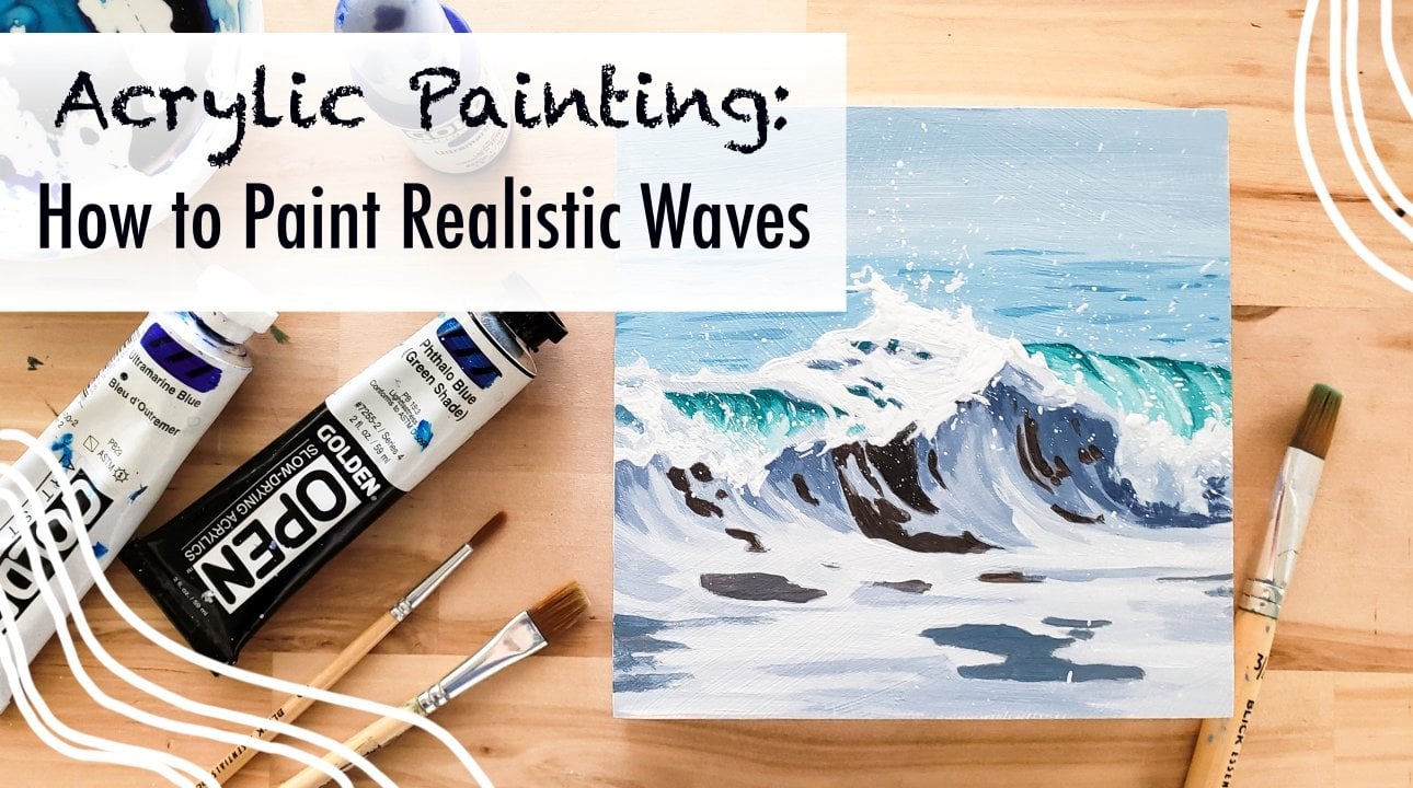 Flowing Waters, Acrylic Painting, Blue Water, Acrylics, Canvas Board,  Painting, Realistic Painting, Realistic Art, 