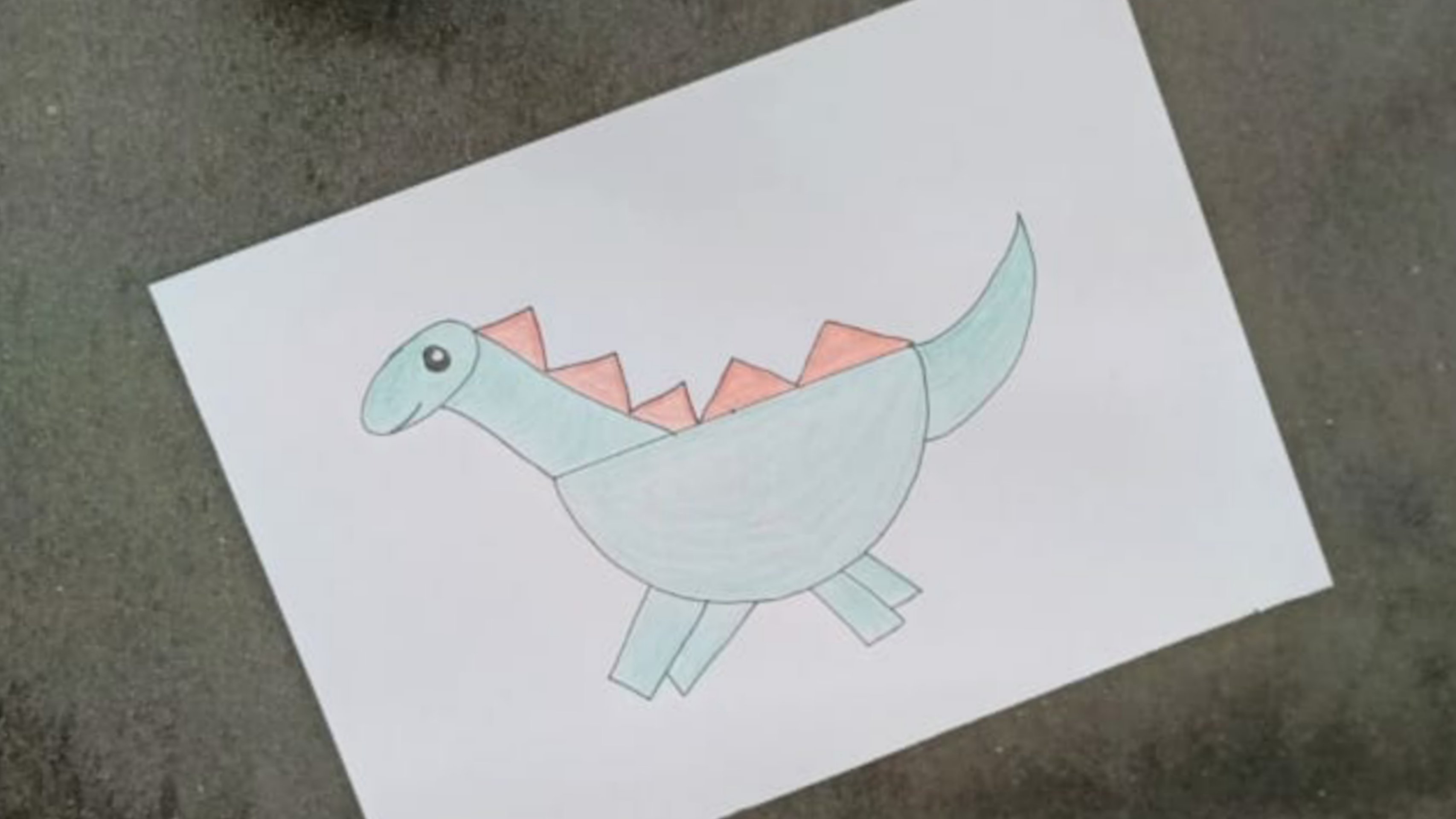 Como desenhar um dinossauro FACIL passo a passo para crianças e iniciantes  2 