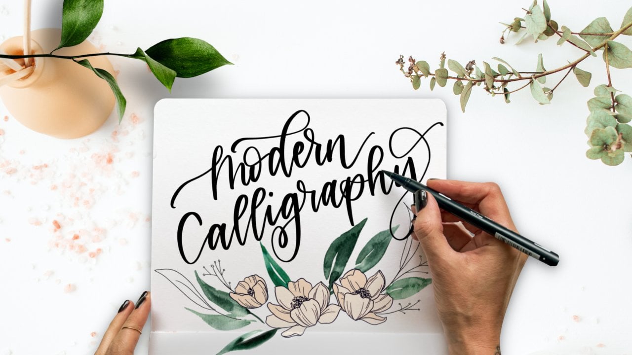 Calligraphie moderne : 4 étapes simples pour passer du débutant au pinceau  lettrage Pro | Peggy Dean | Skillshare, image size:1280x720