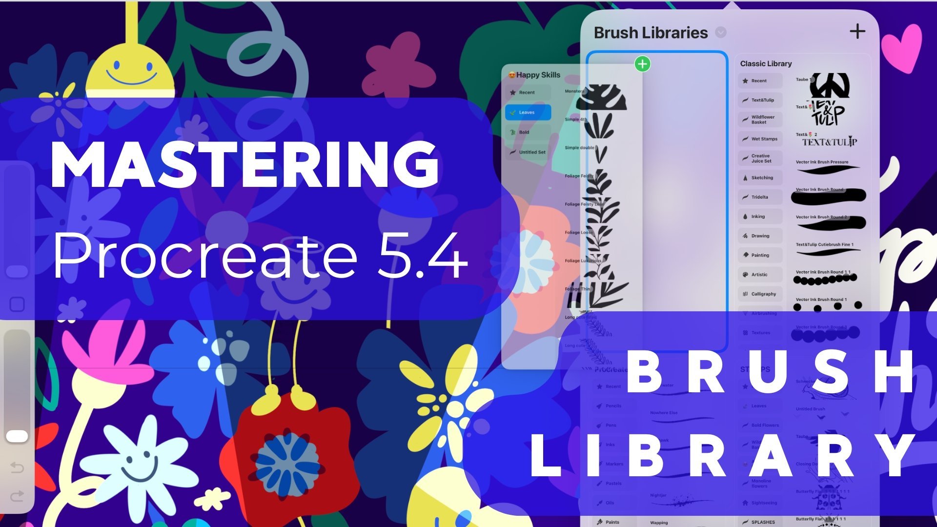 Dominar la biblioteca de pinceles en Procreate 5.4