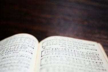 Hymn playing on the organ or piano