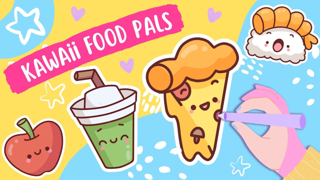 Yummy Yums: Let's Draw Cute Kawaii Food Pals Stickers | Procreate | Uni ...