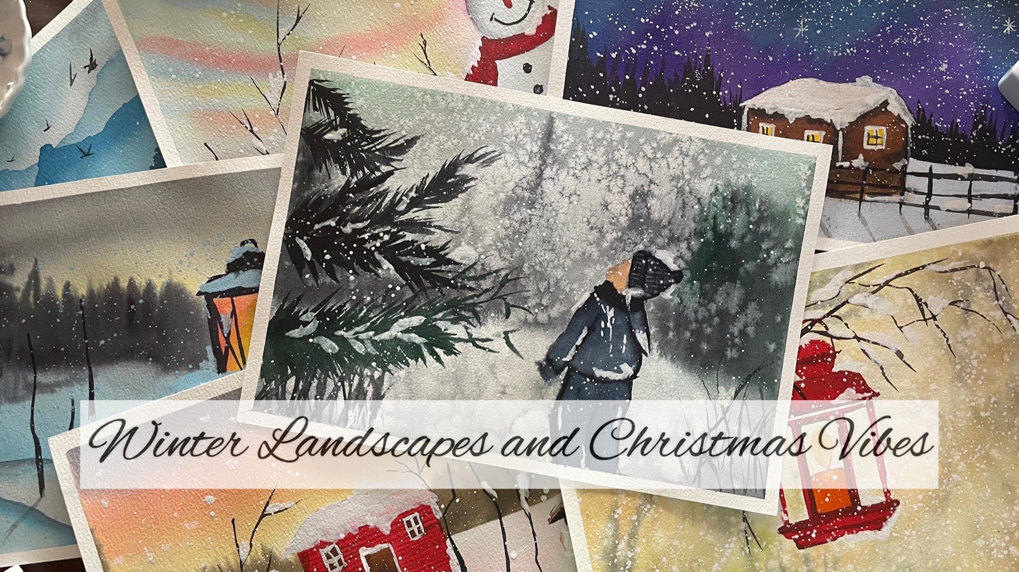 30 Day Watercolor Challenge - Winter Landscapes and Christmas