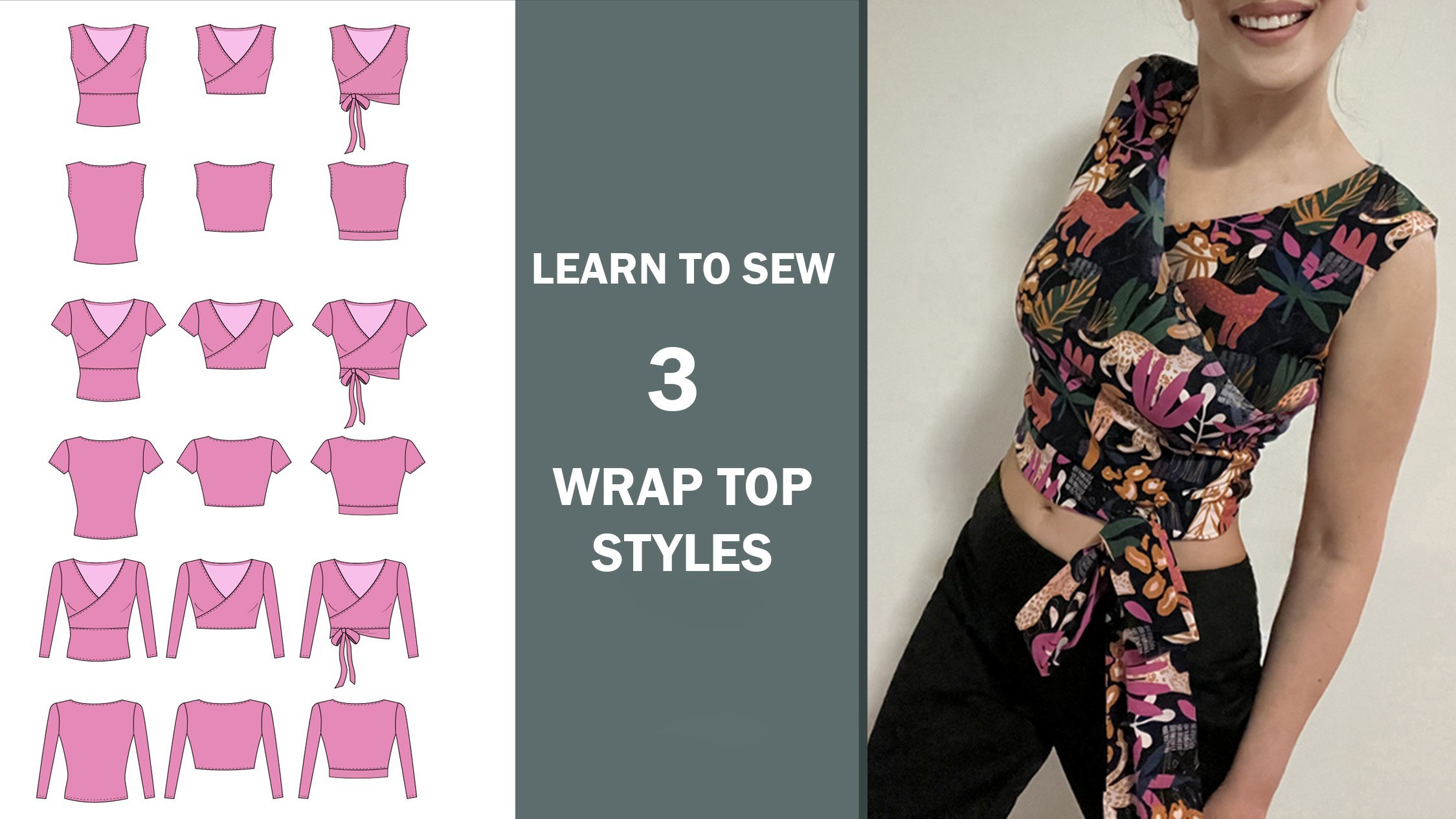 How to Sew a Wrap Top | Sewing Tutorial for 3 Styles of Wrap Top with ...