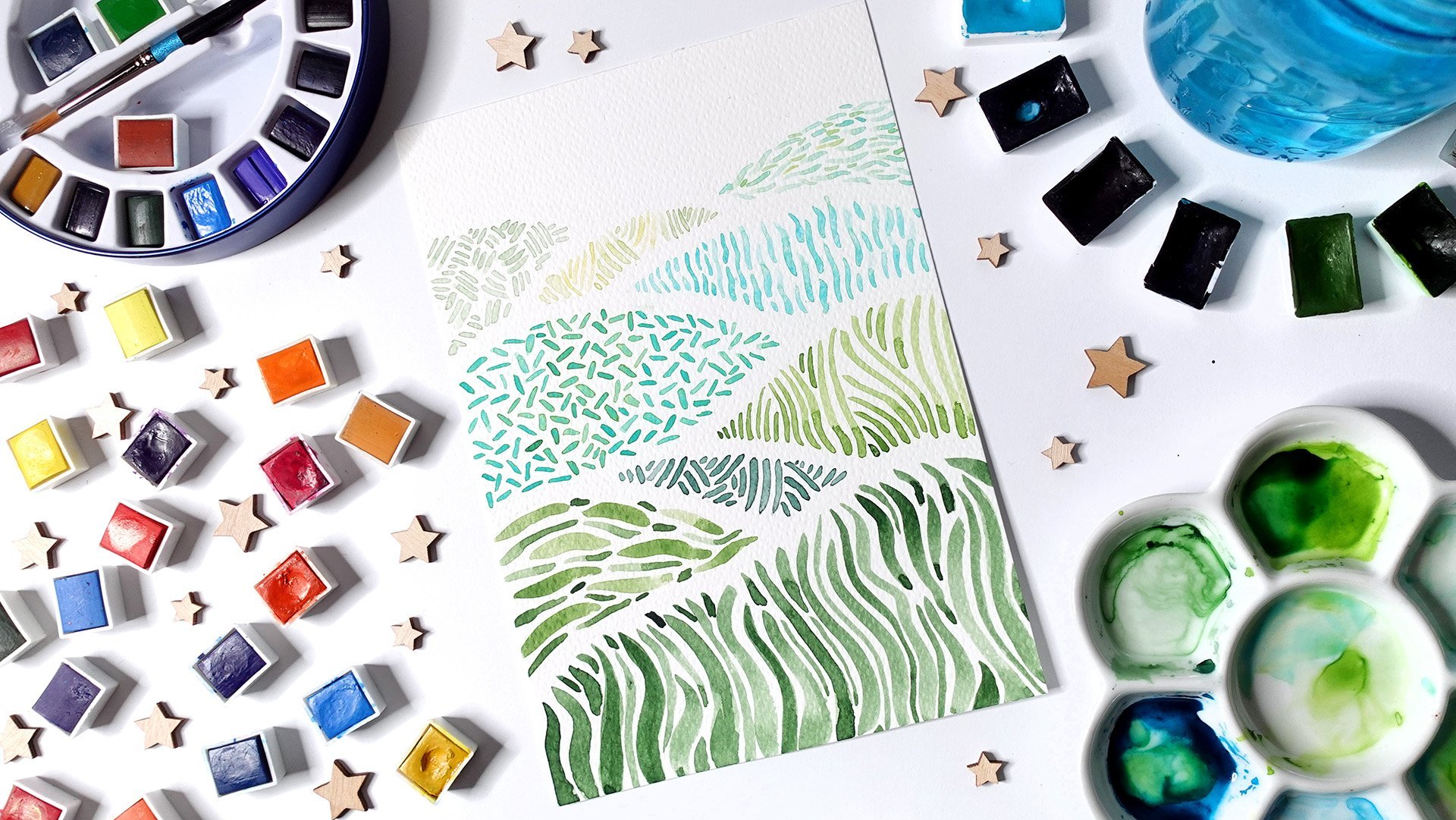 Your Watercolor Journey: Create Geometric Landscapes Using Masking Tape, Ewa Rosa