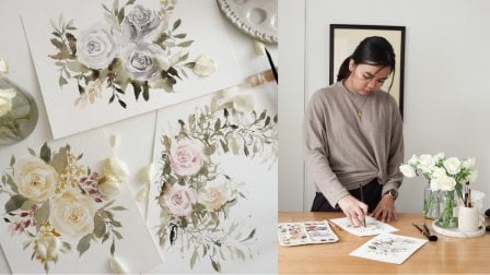 Roses Watercolor in Vintage Tones