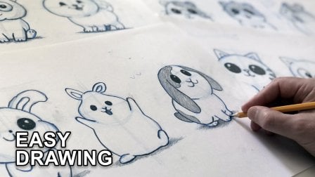 Como desenhar um coelhinho kawaii - Curso de Desenho - Eu que Desenhei