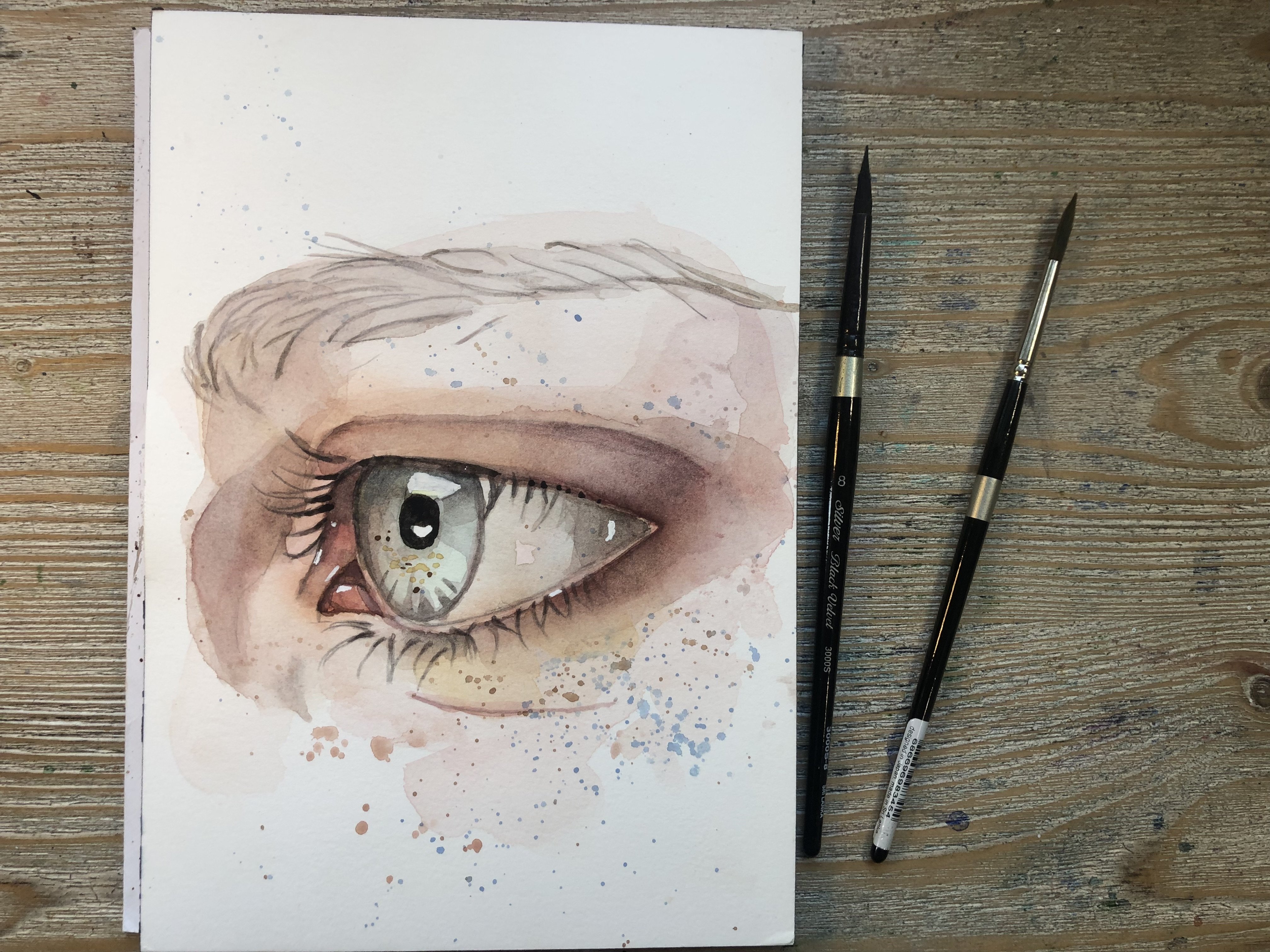 Tutorial Aquarela: como pintar os olhos passo a passo