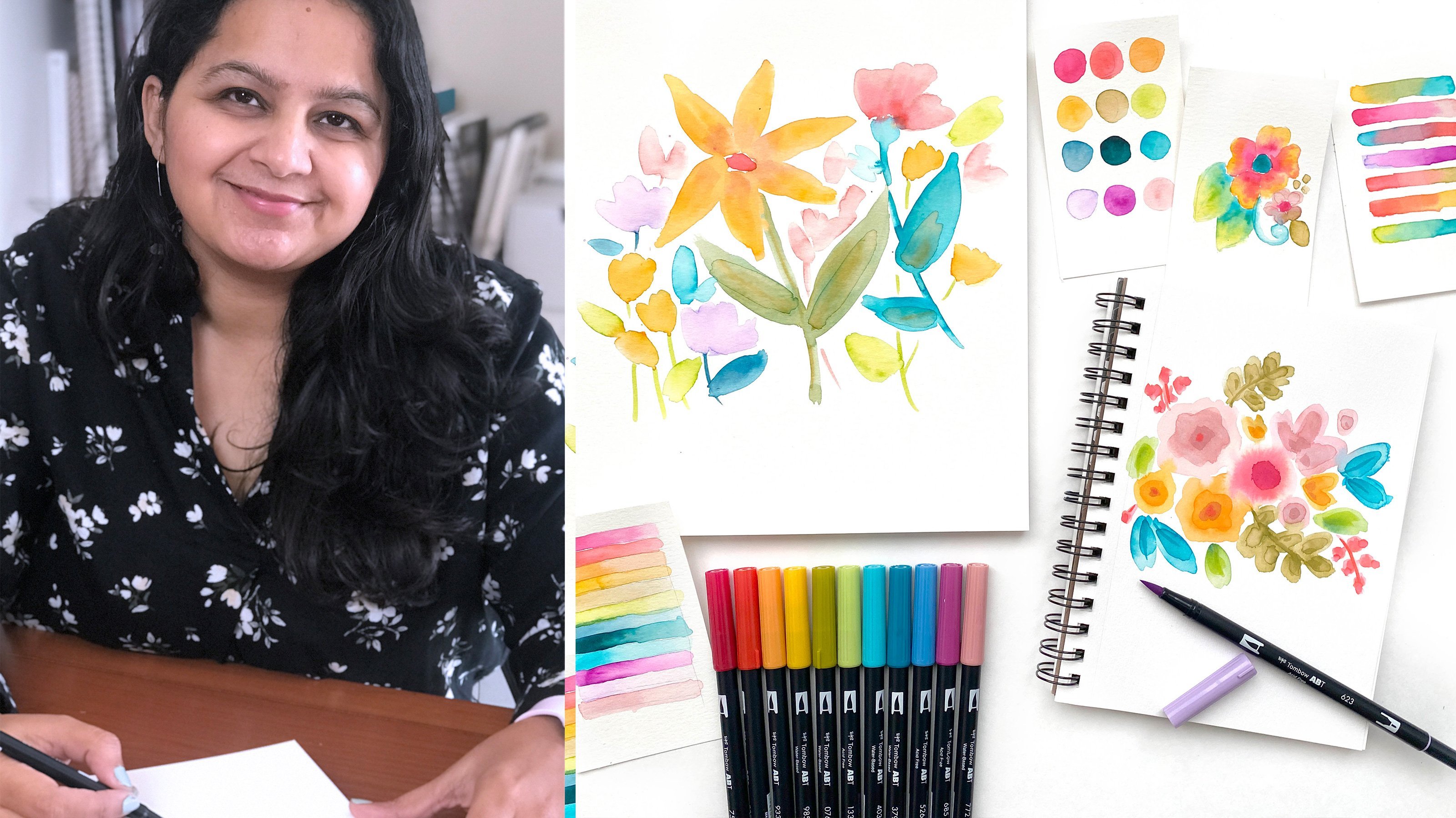 QUICK & EASY Tombow Brush Pens TIPS for Painting MAGICAL Mixed