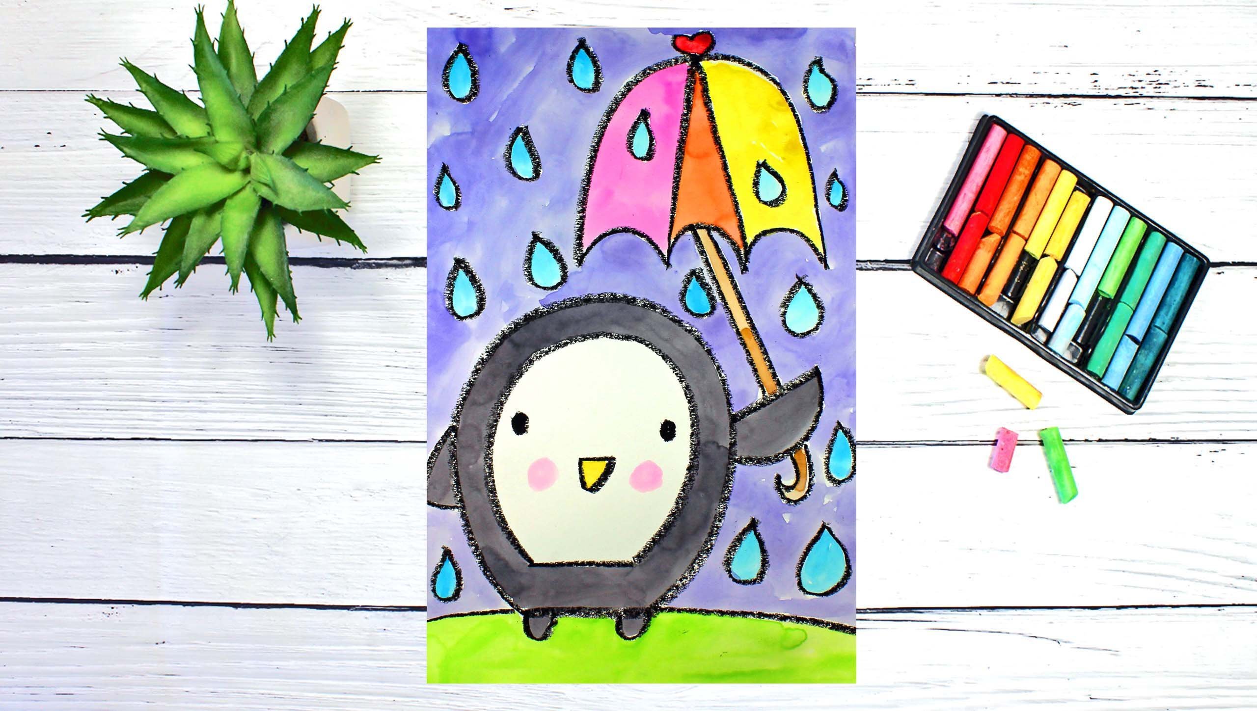 rainy season drawing pictures for kids