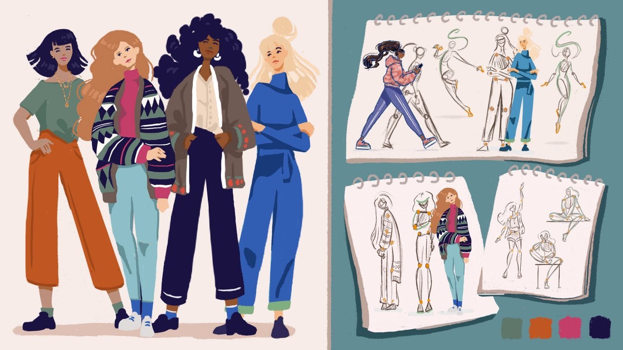 Ilustración dinámica de personas en Procreate: aprende a dibujar gestos y  poses | Iva Mikles | Skillshare, image size:1280x720