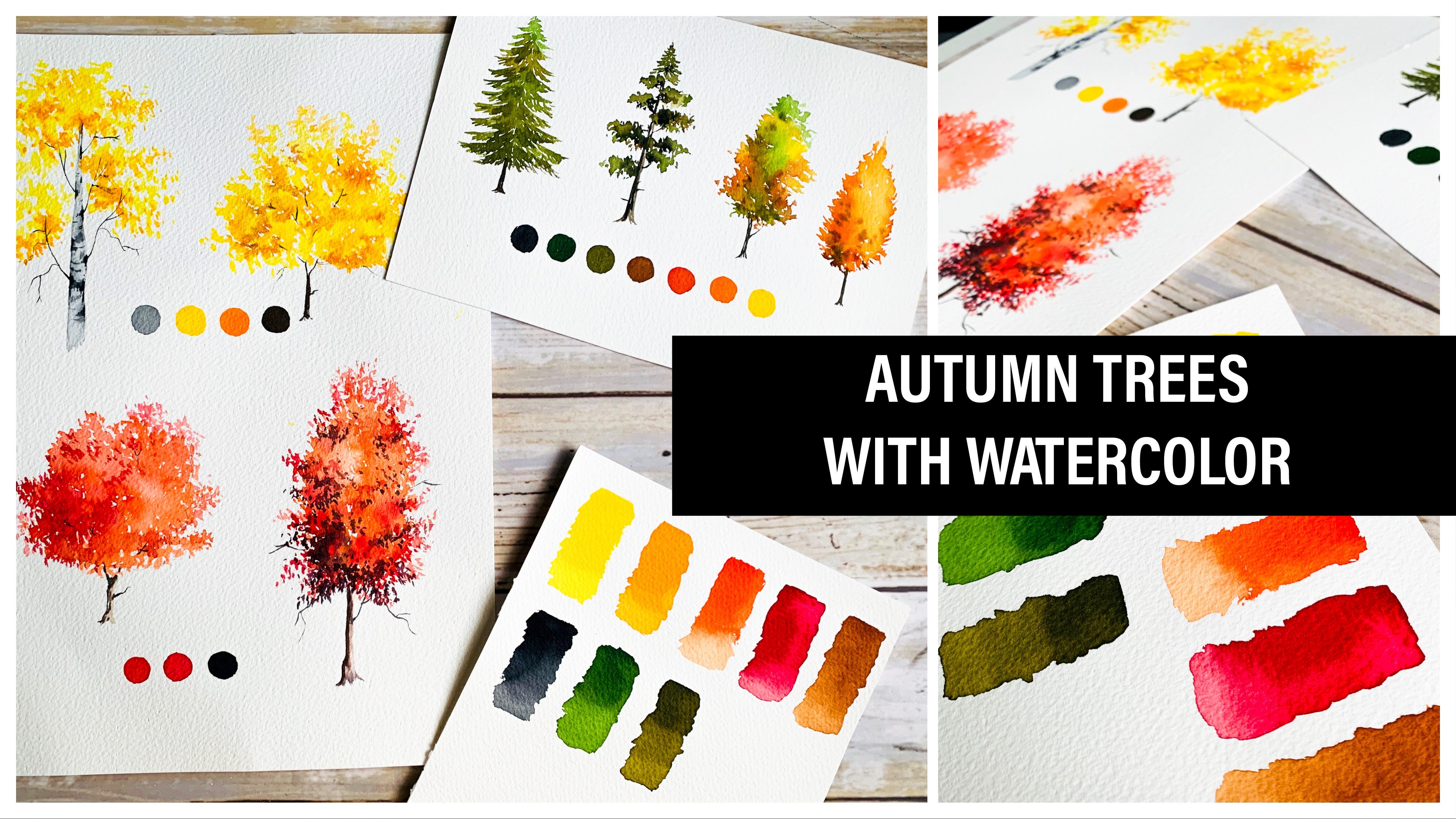 Learn to Paint Autumn Trees with Watercolor