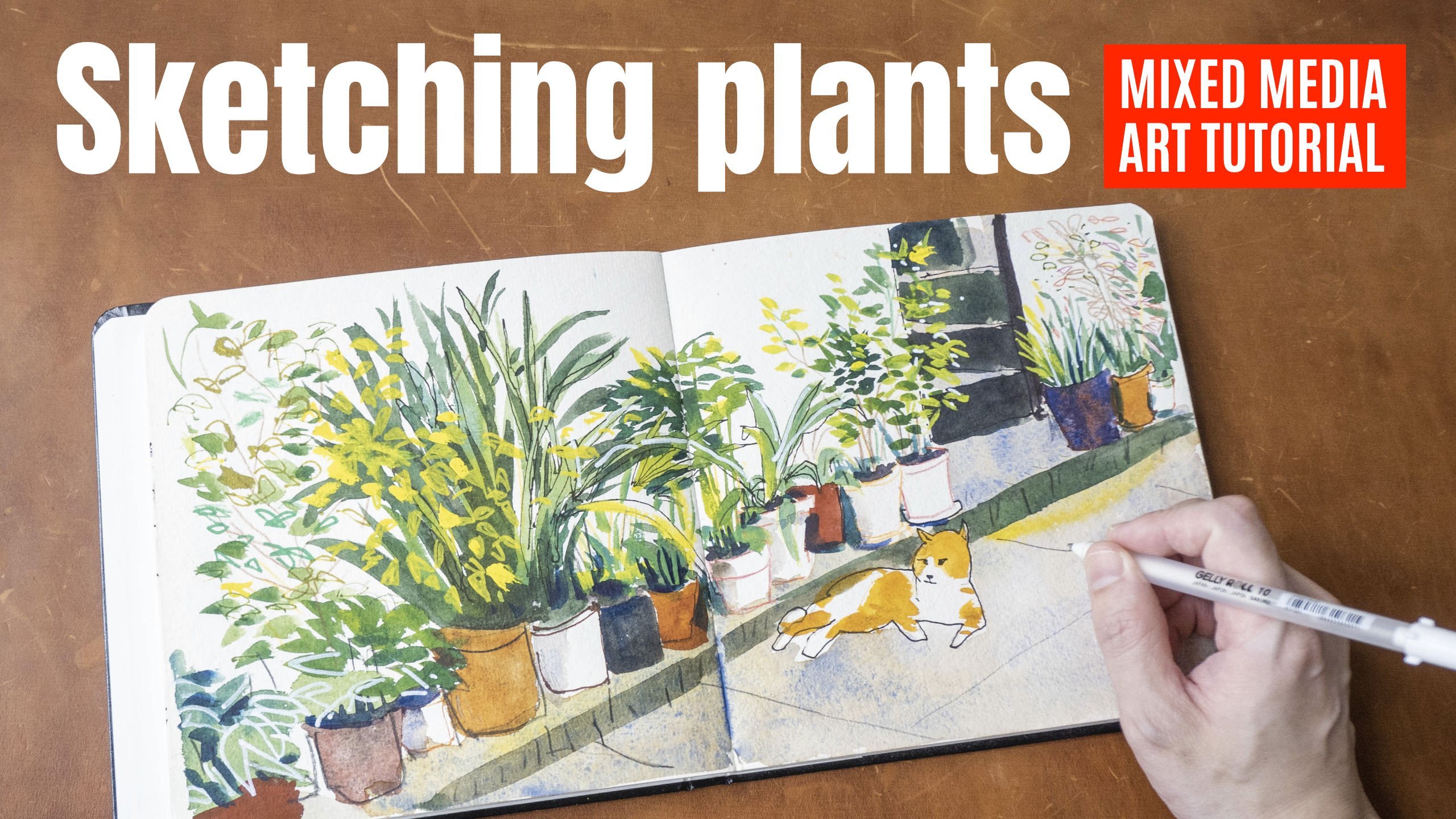 Sketching Plants with Mixed Media Art Supplies