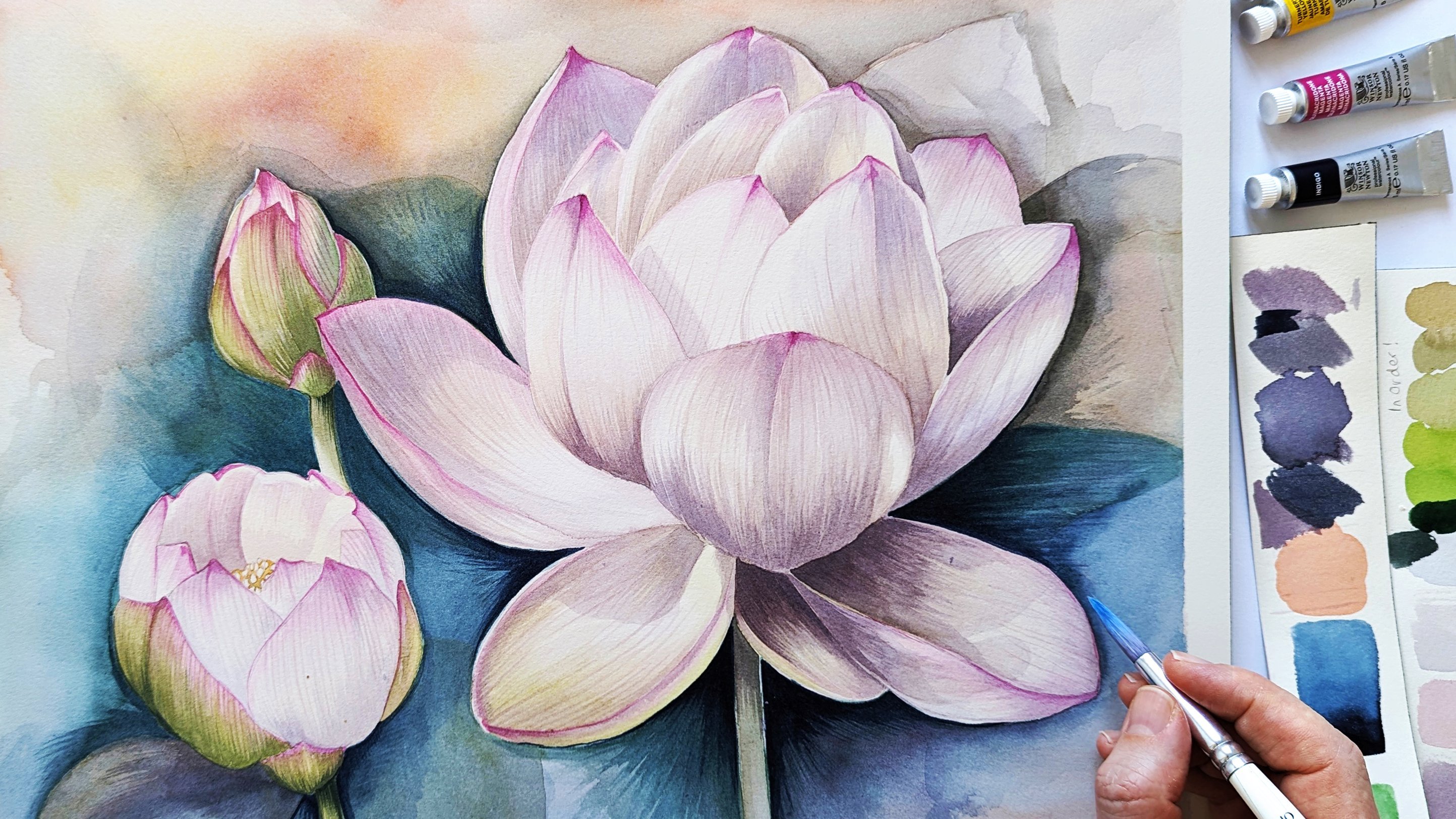 Watercolor Painting: How to Paint White Flowers that Pop on White Paper ...