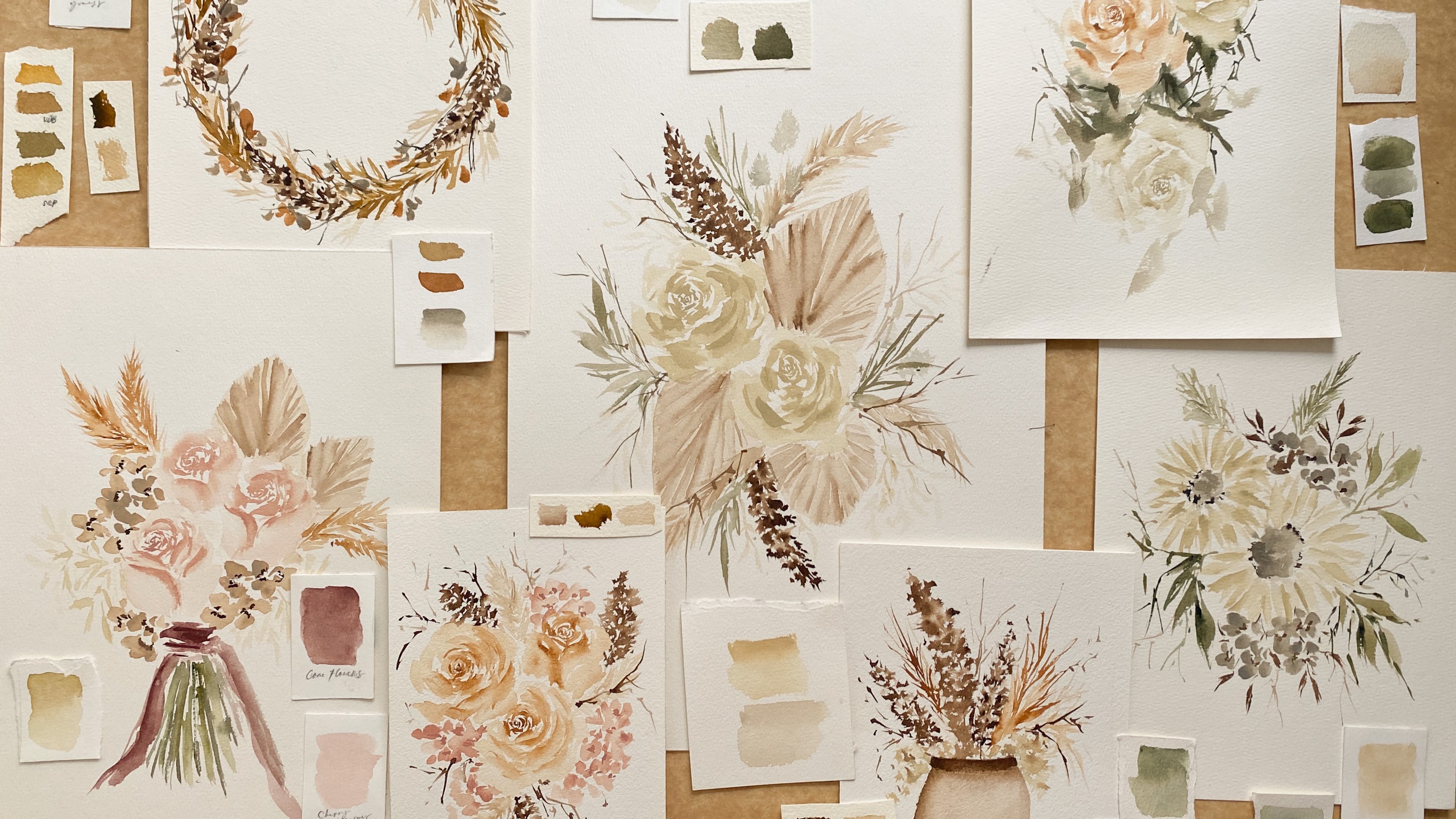 Turn Painting into a Habit: Painting Dried Flowers in a 7 Day Challenge, Jenny Flores Art