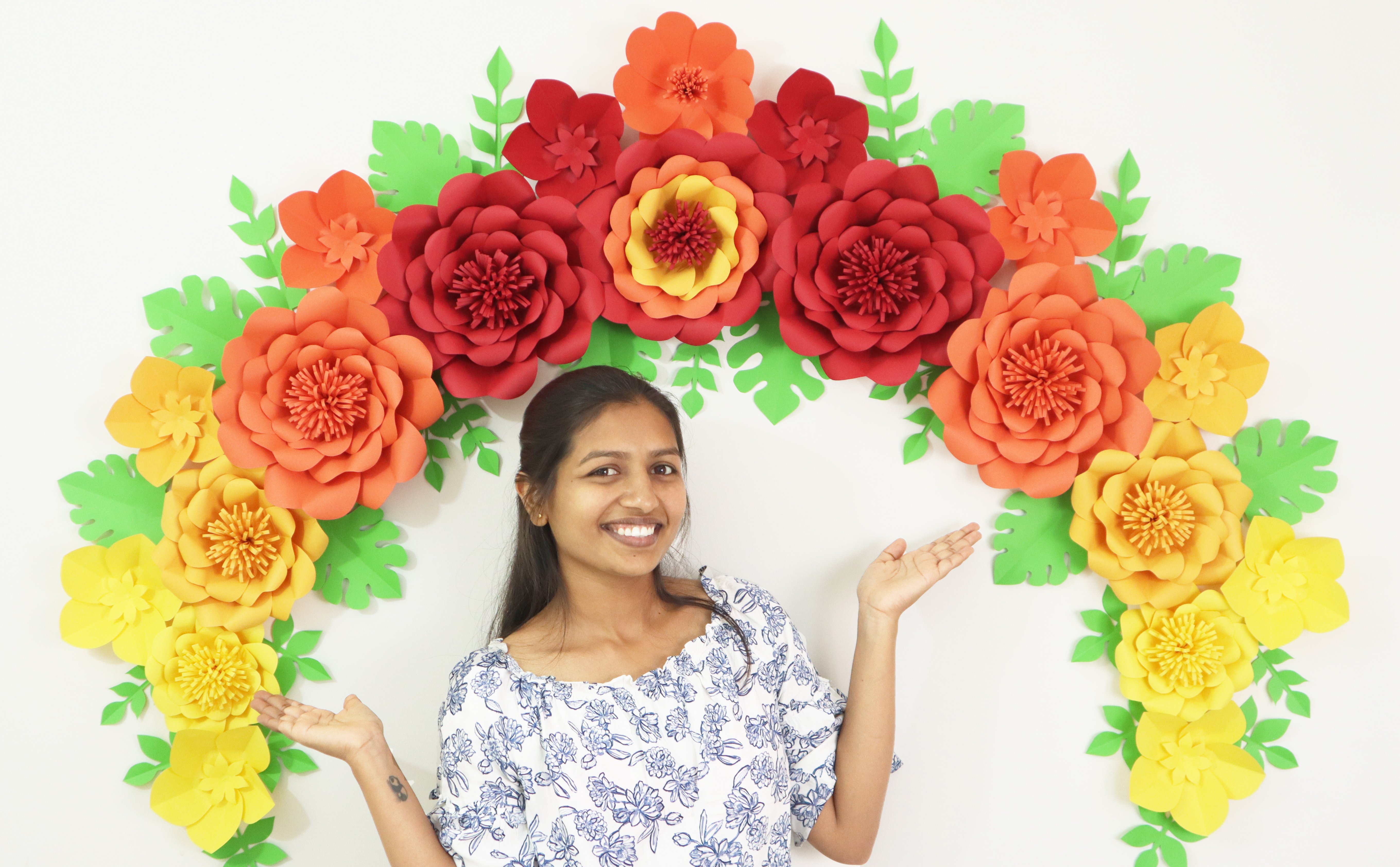 Paper Flower Decoration - Perfect Backdrop for any Event or Room Decor, Mayuri Dhanad