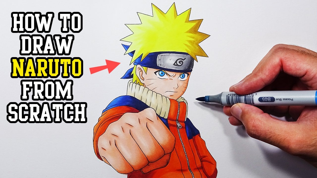 Tutorial: Como desenhar Naruto Usumaki, 1° Desenho