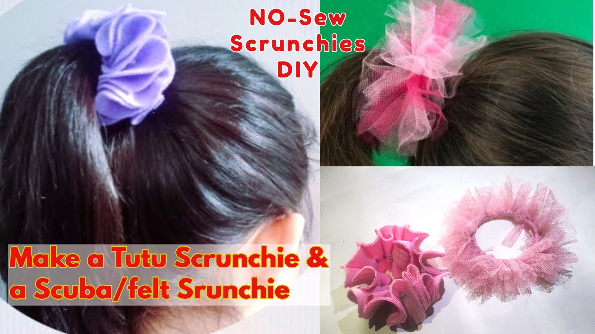 How to Make a Tutu Scrunchy and a Scuba/felt Scrunchie Hairband