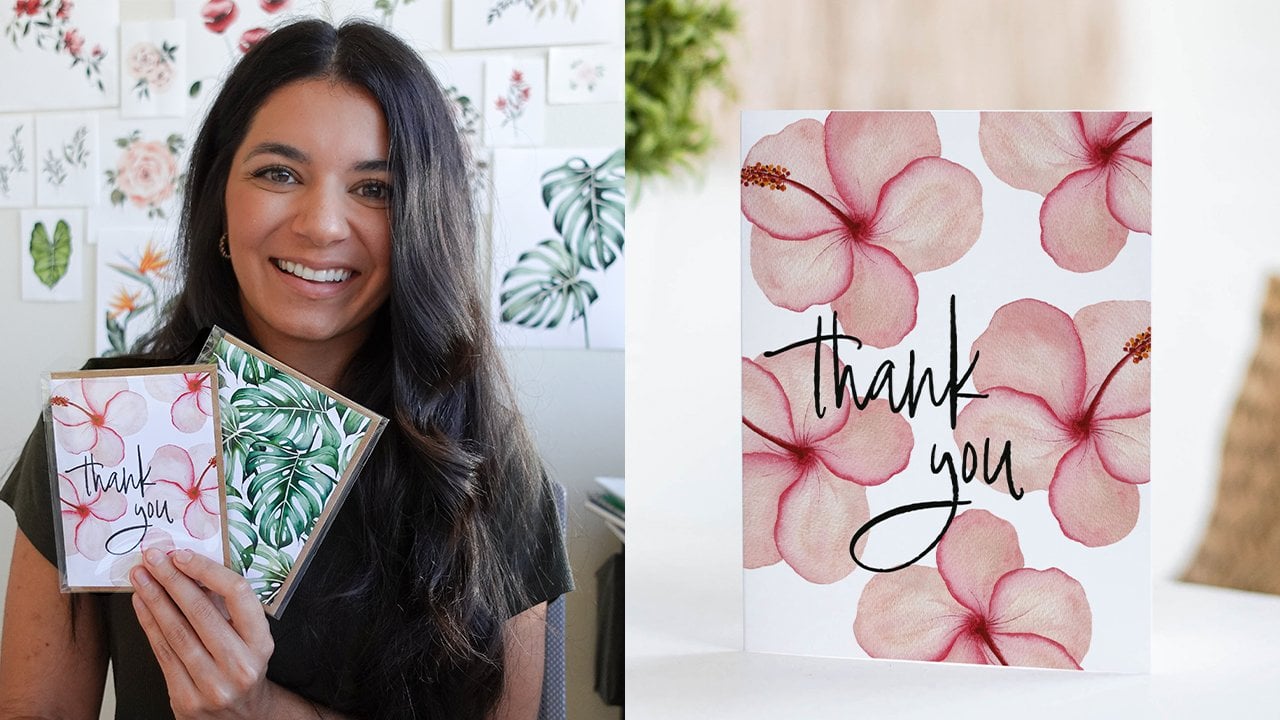 How to Create & Print Greeting Cards with Your Own Artwork, Petals by  Priya Watercolor