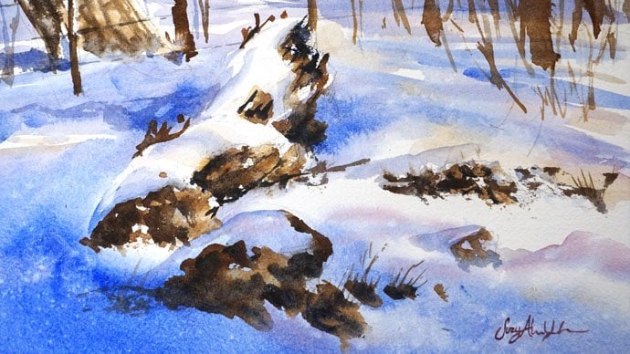 The Cold of Snow in Watercolor: Intermediate | Believable Nature ...