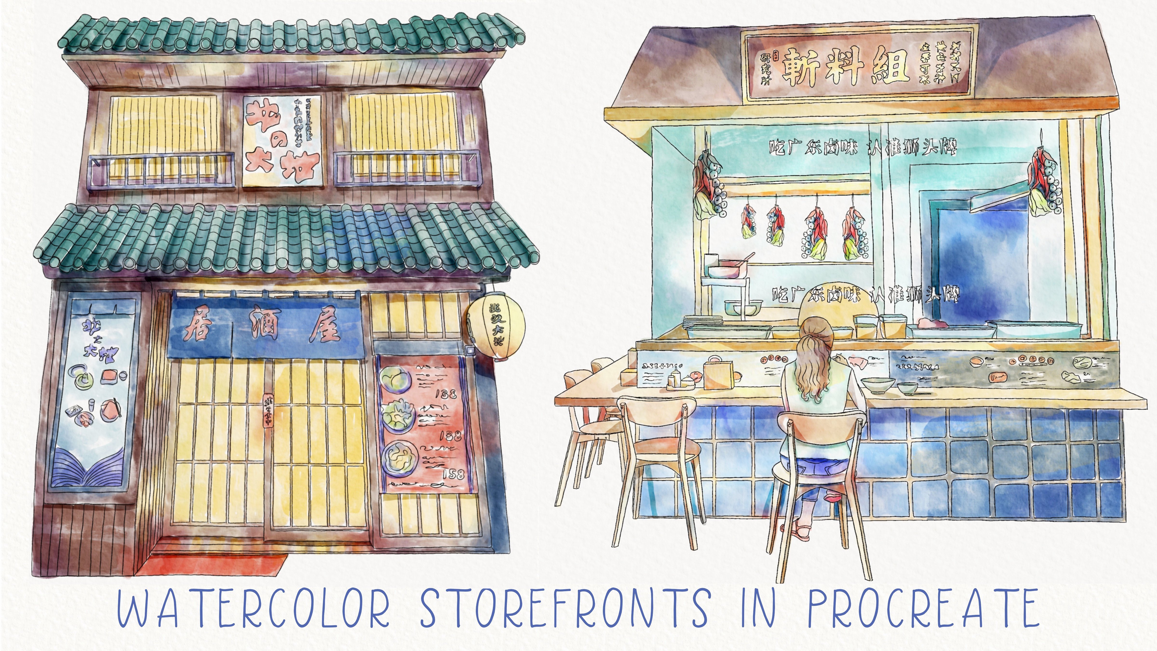 storefront illustration