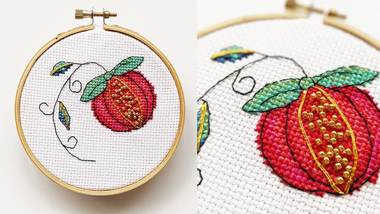 Beading embroidery and cross stitch: how to add bling to your