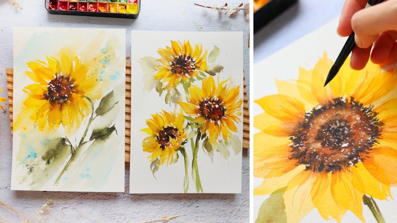 Loose Watercolor Florals Using a Dagger Brush, Joly Poa