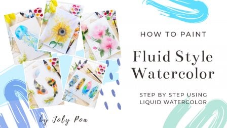 A Guide to Liquid Watercolors. Learn to Paint Pebbles and Cactus., Ania  Kropla Malinowska