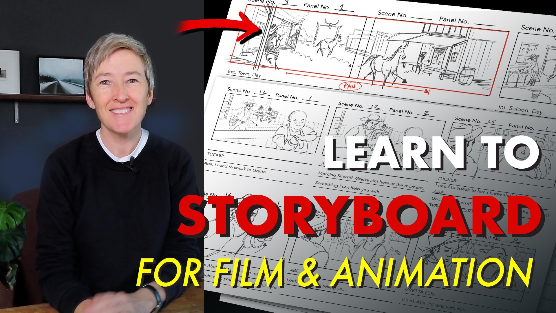 Speed drawing  From the storyboards I work on I usually share, I wanted to  show the drawing process of a typical scene I draw. From a written script I  receive, I