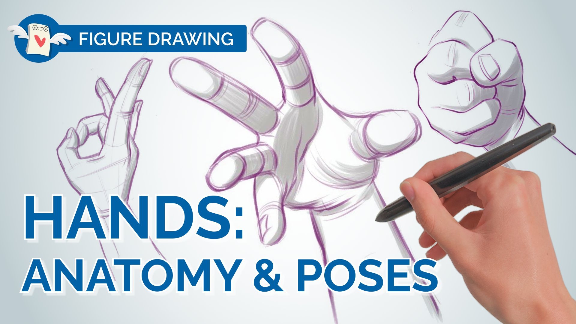 How to Draw Realistic 3D HANDS - Anatomy, Proportions & Dynamic Poses, Winged Canvas