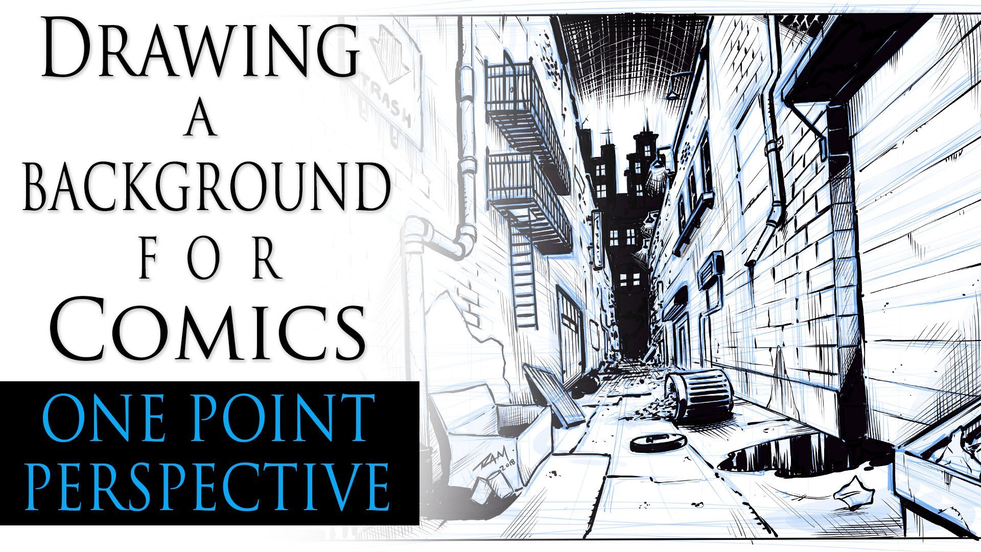 Drawing A Comic Book Background With One Point Perspective