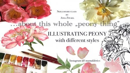 ...about this whole "peony thing"...ILLUSTRATING PEONY  with different styles...
