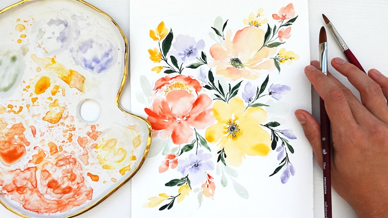 Effortless Watercolor Flowers: Paint Easy Loose Florals Using Filbert  Brushes, Petals by Priya Watercolor