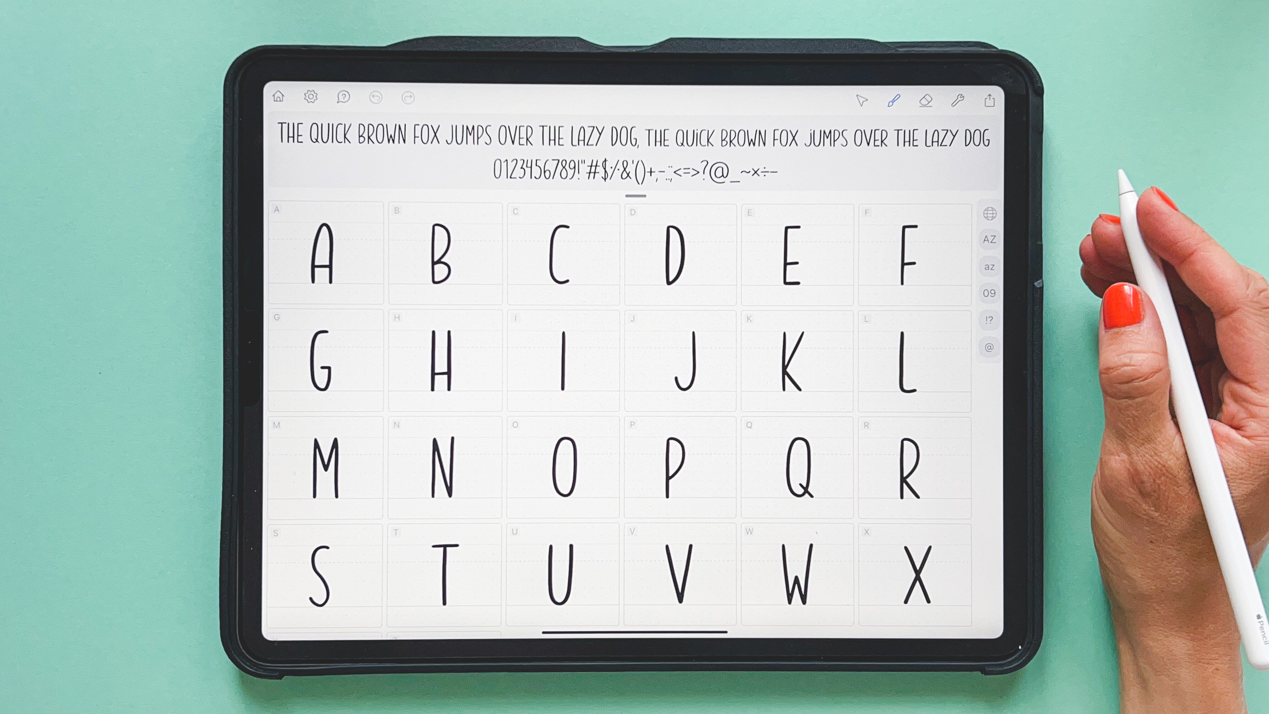 Modern Serif Alphabet Letter A-Z Pad 