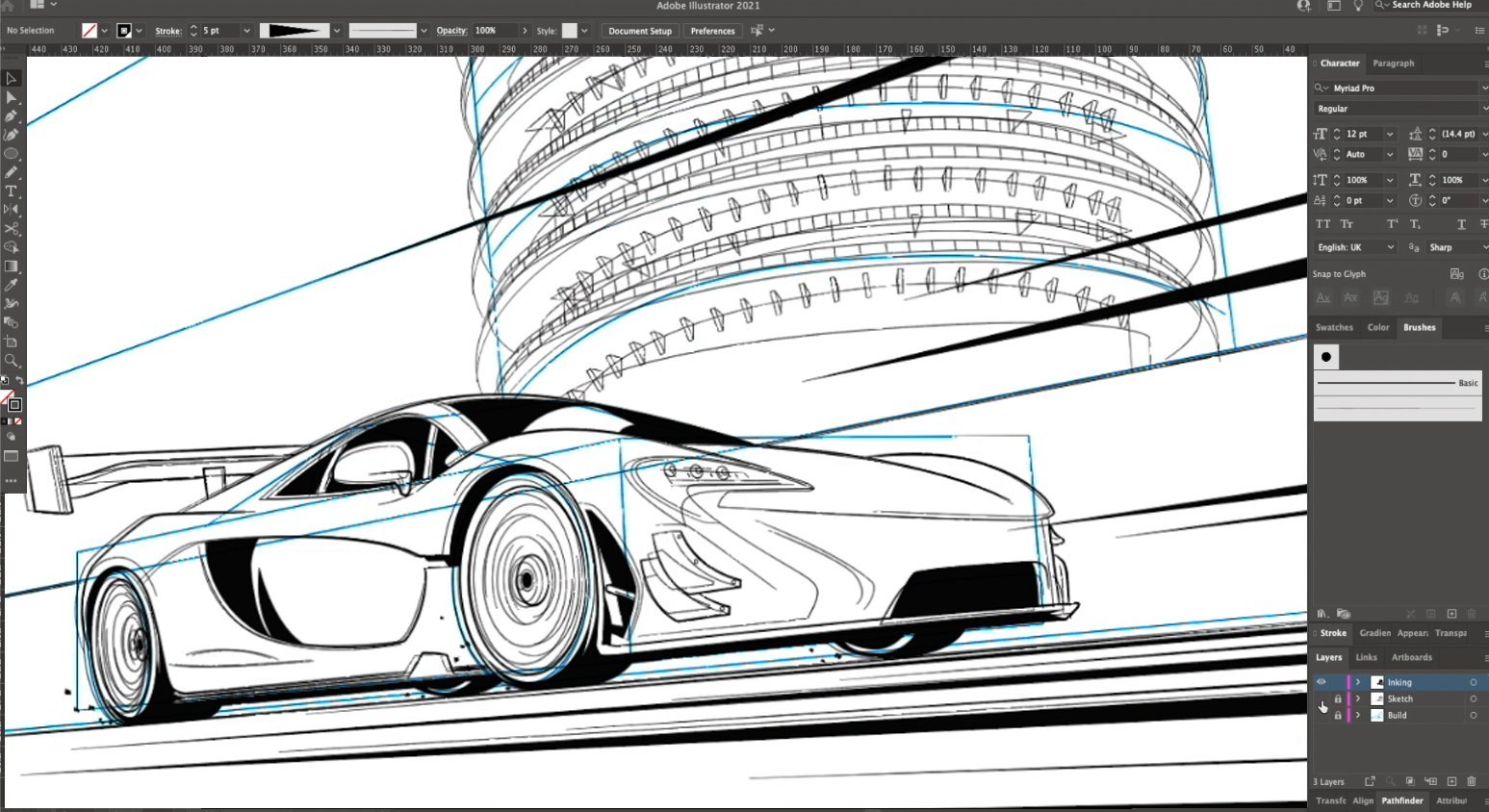 How to Draw a Car in Adobe Illustrator step by step