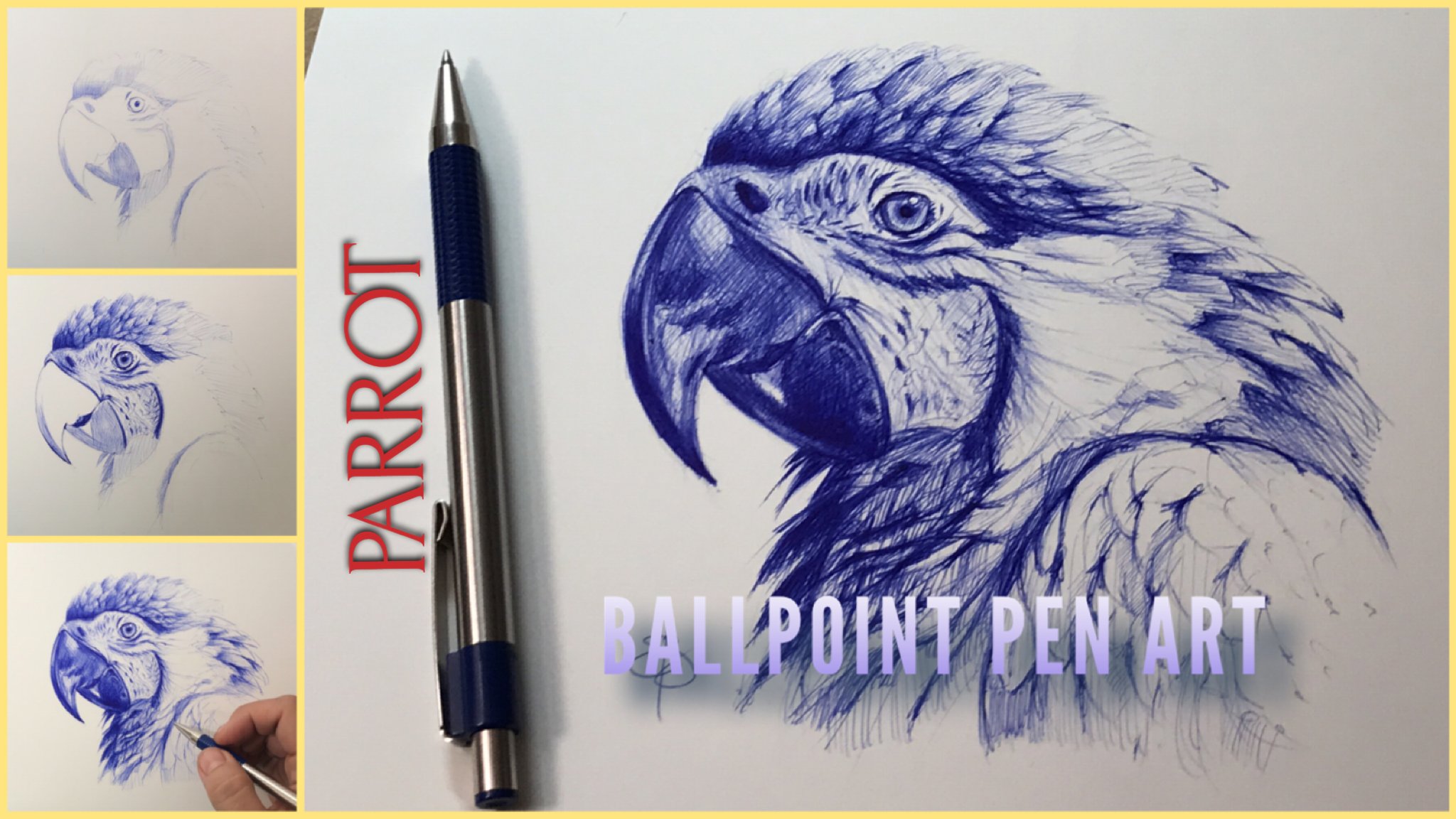 Ball point pen drawing - iris // step by step tutorial 