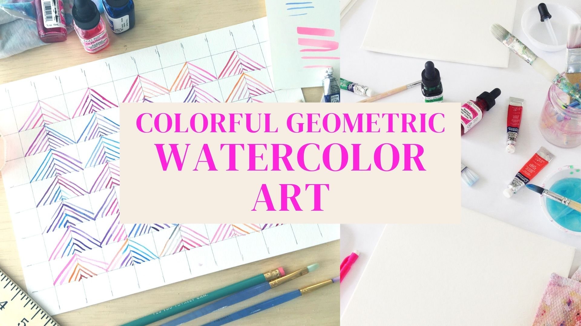 Colorful Geometric Watercolor Art