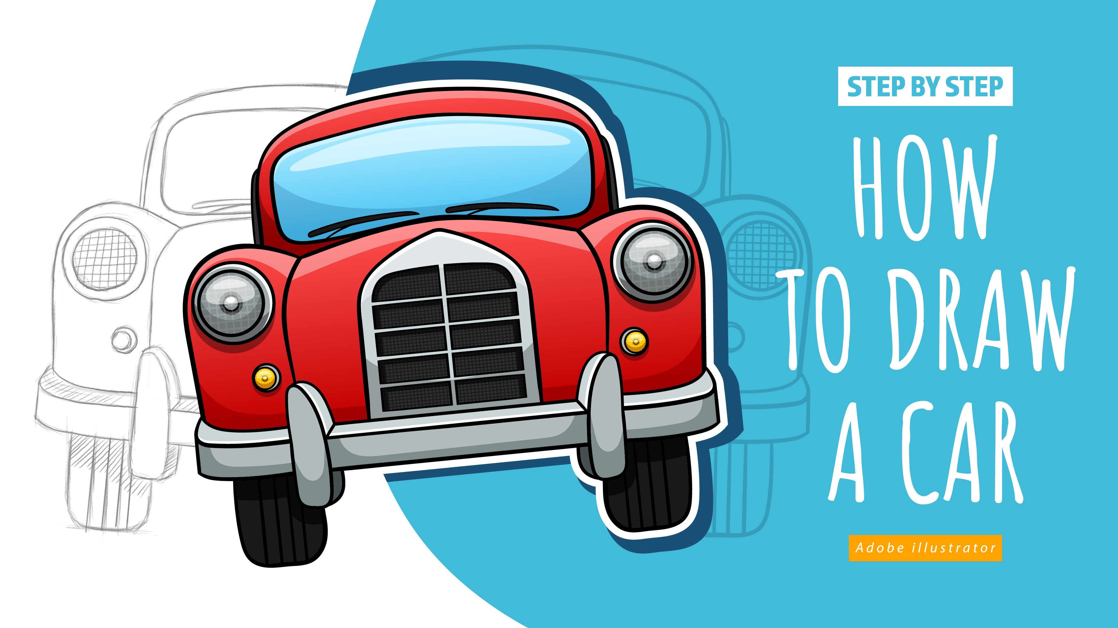 How to Draw a Car in Adobe Illustrator step by step